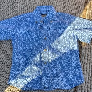 Wrangler Kids Blue Patterned Button Down Shirt